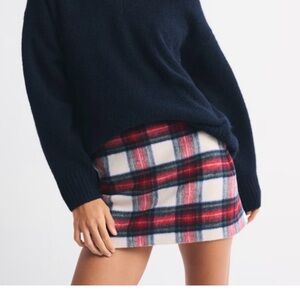 Abercrombie & Fitch Red and Blue Plaid Mini Skirt